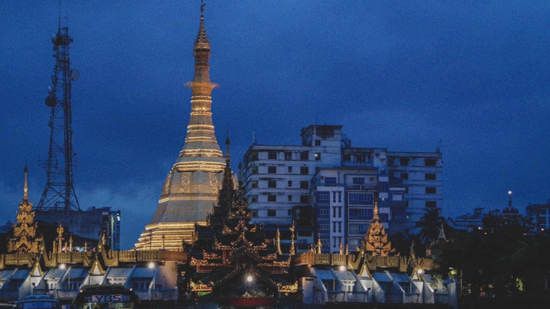 Yangon city skyline