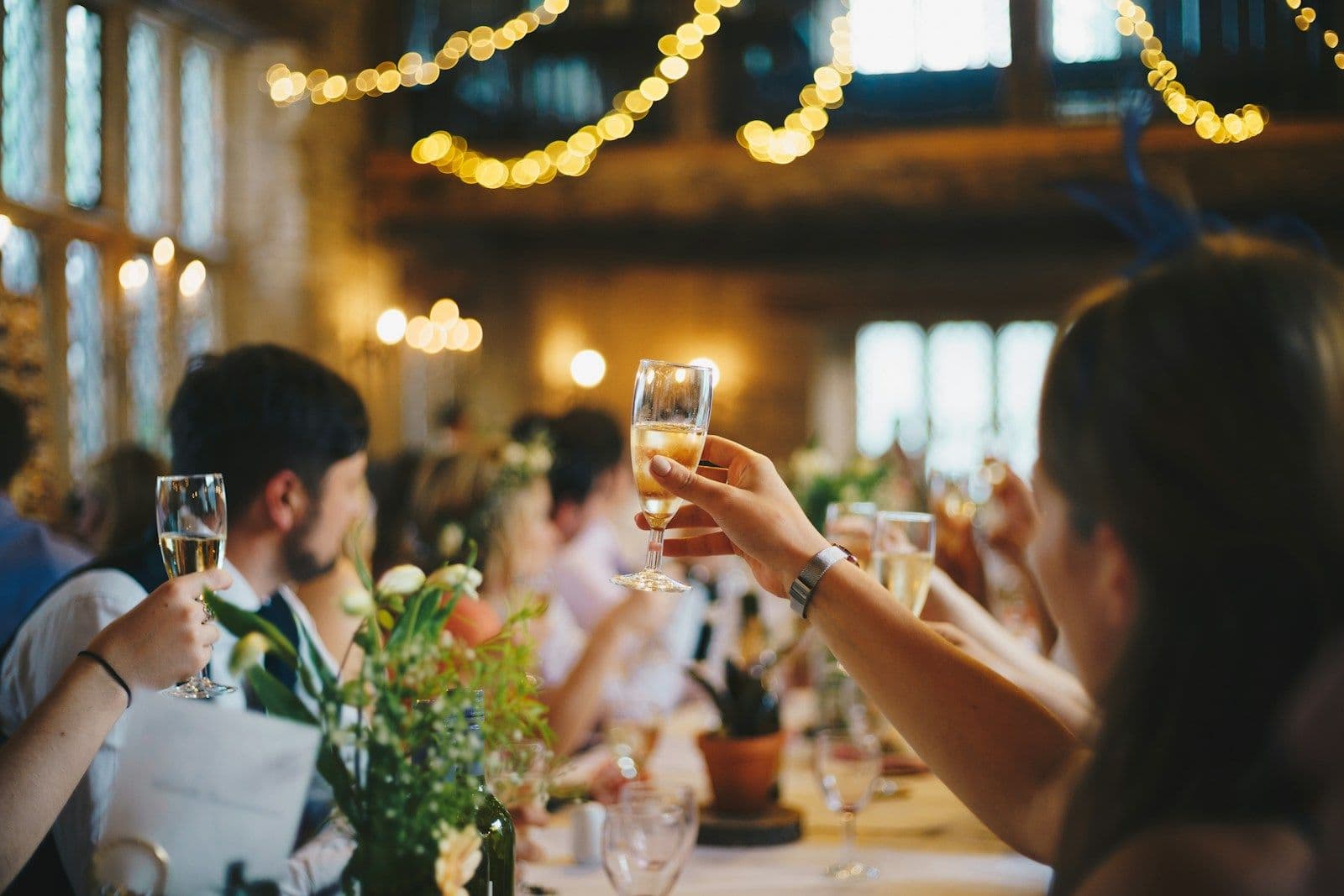 Friends gathered outdoors during a celebration